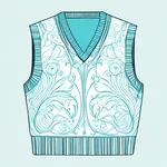 teal v-neck sweater vest with blue accents image